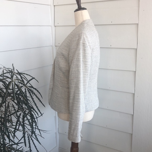 Kenar gray & white tailored blazer size M, stylish sleeve slits, nautical lining - Picture 2 of 8